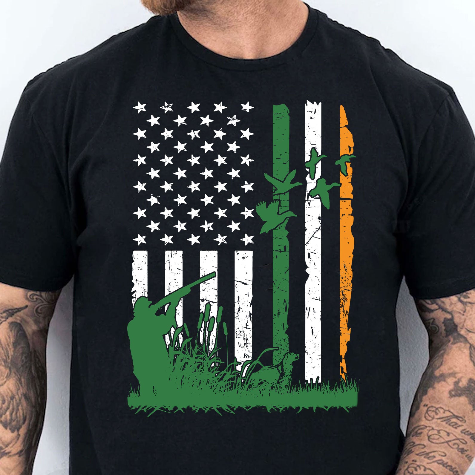 Duck Hunting Irish Flag Shirt, St Patrick's Day Shirt, Irish Flag St Patricks Day Shirt, Irish Shirt 681910