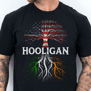 Hooligan Irish Roots American Shirt, Irish Flag St Patrick's Day Shirt, Irish Heritage Pride, Irish Shirt 681914