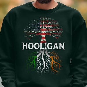 Hooligan Irish Roots American Shirt, Irish Flag St Patrick's Day Shirt, Irish Heritage Pride, Irish Shirt 681914