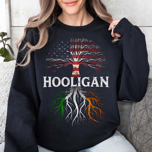 Hooligan Irish Roots American Shirt, Irish Flag St Patrick's Day Shirt, Irish Heritage Pride, Irish Shirt 681914