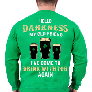 Hello Darkness My Old Friend Back Shirt, Irish Darkness Back Shamrock Shirt, St Patrick's Day Shirt 681926