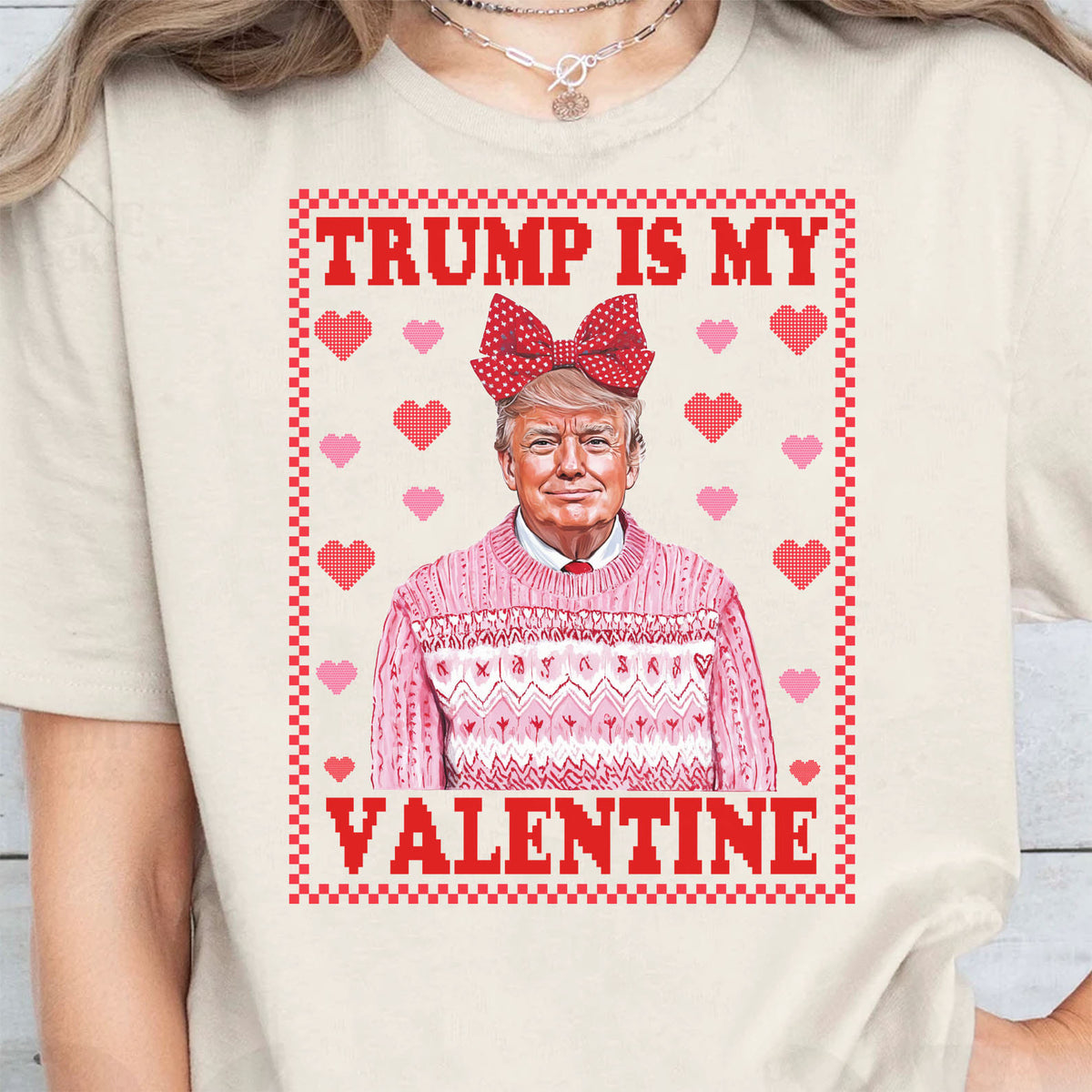 Trump is My Valentine, Funny Valentines Shirt, Trump Valentine's Day Sweatshirt Bright 681929 - GOP