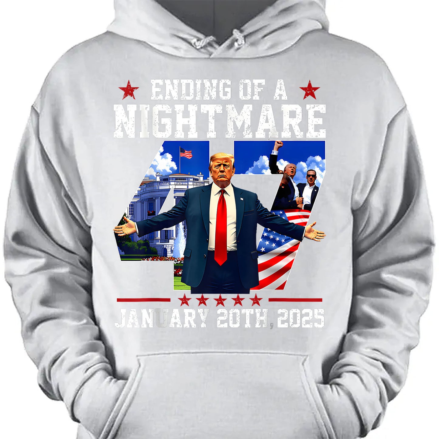 Ending of a Nightmare Shirt, Trump Won Inauguration Day 2025, Trump 47th President Shirt Dark 681935 - GOP