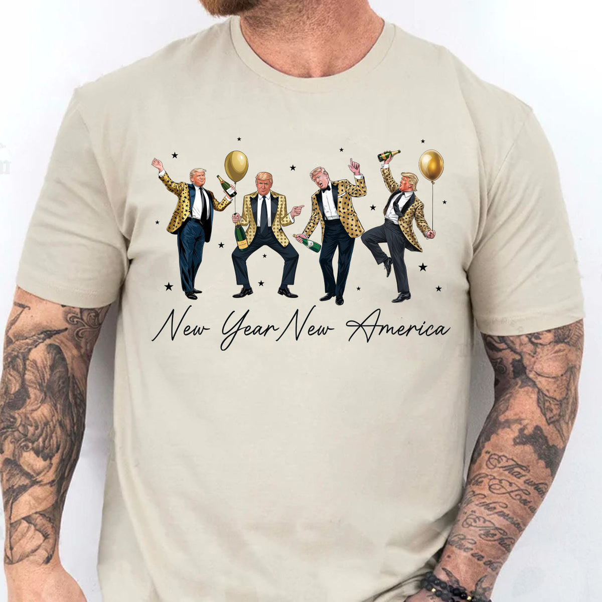 New Year New America Shirt | Humorous Dancing Trump Sweatshirt | Retro Trump New Years Party Shirt Bright 681936 - GOP