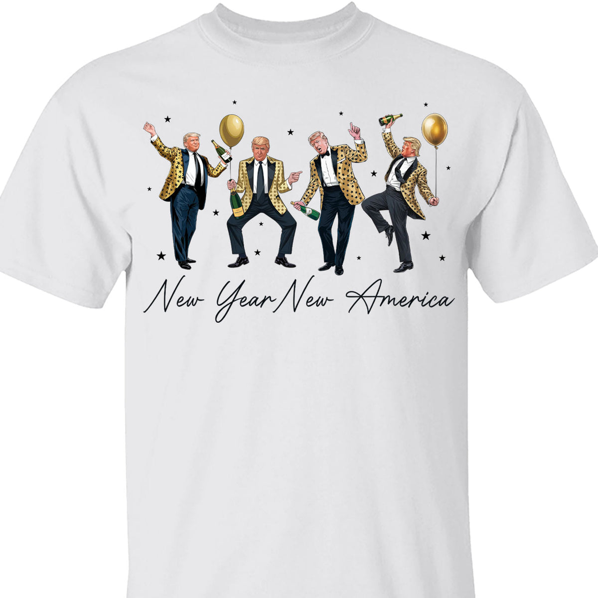 New Year New America Shirt | Humorous Dancing Trump Sweatshirt | Retro Trump New Years Party Shirt Bright 681936 - GOP