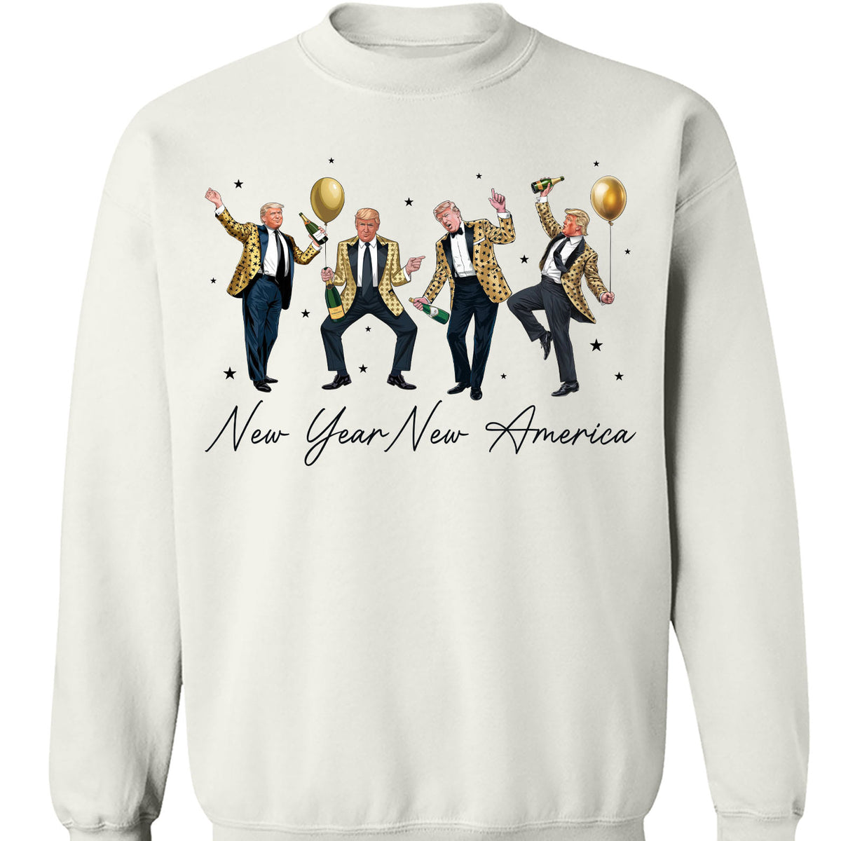 New Year New America Shirt | Humorous Dancing Trump Sweatshirt | Retro Trump New Years Party Shirt Bright 681936 - GOP