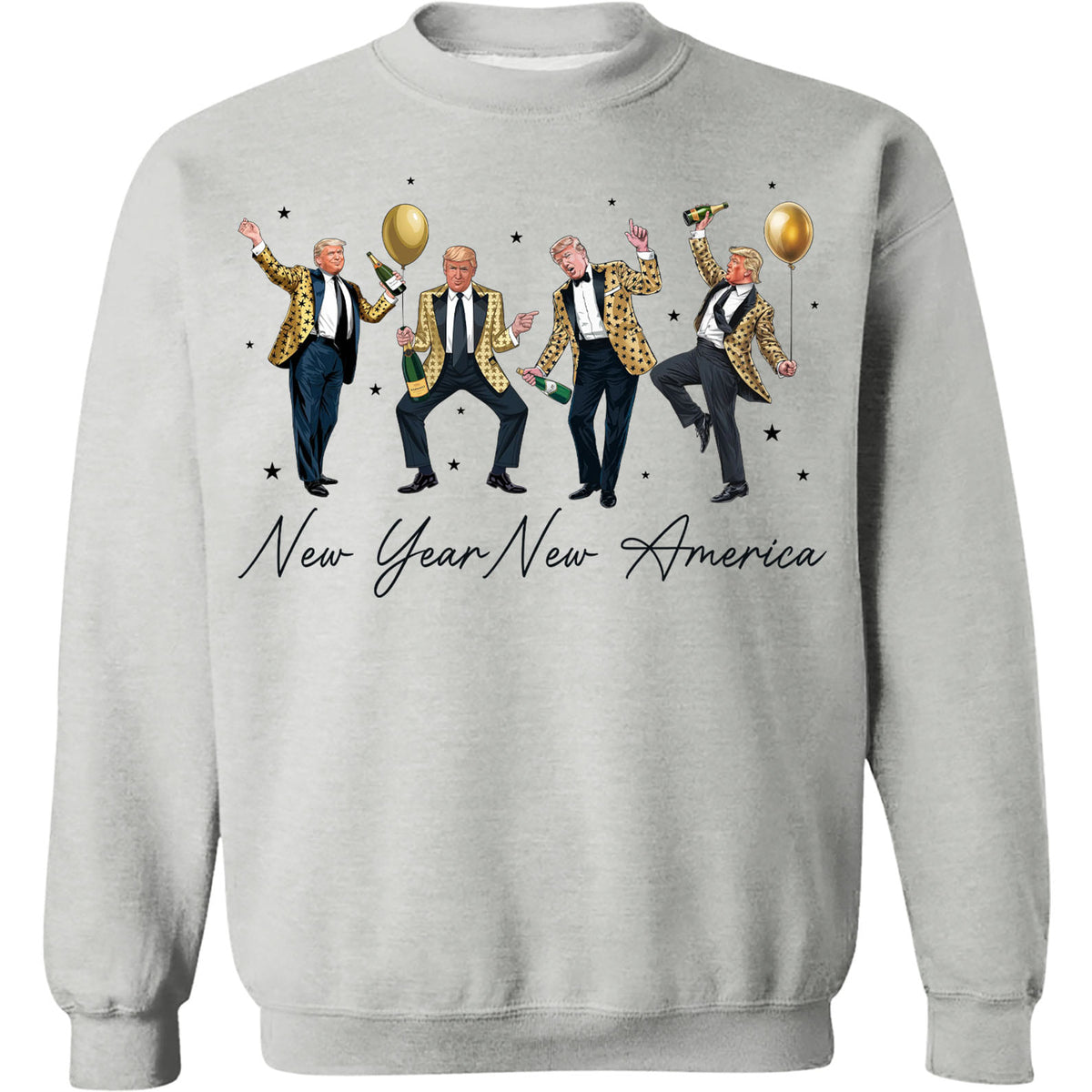 New Year New America Shirt | Humorous Dancing Trump Sweatshirt | Retro Trump New Years Party Shirt Bright 681936 - GOP