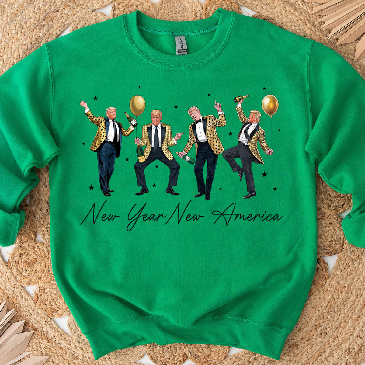 New Year New America Shirt | Humorous Dancing Trump Sweatshirt | Retro Trump New Years Party Shirt Bright 681936 - GOP