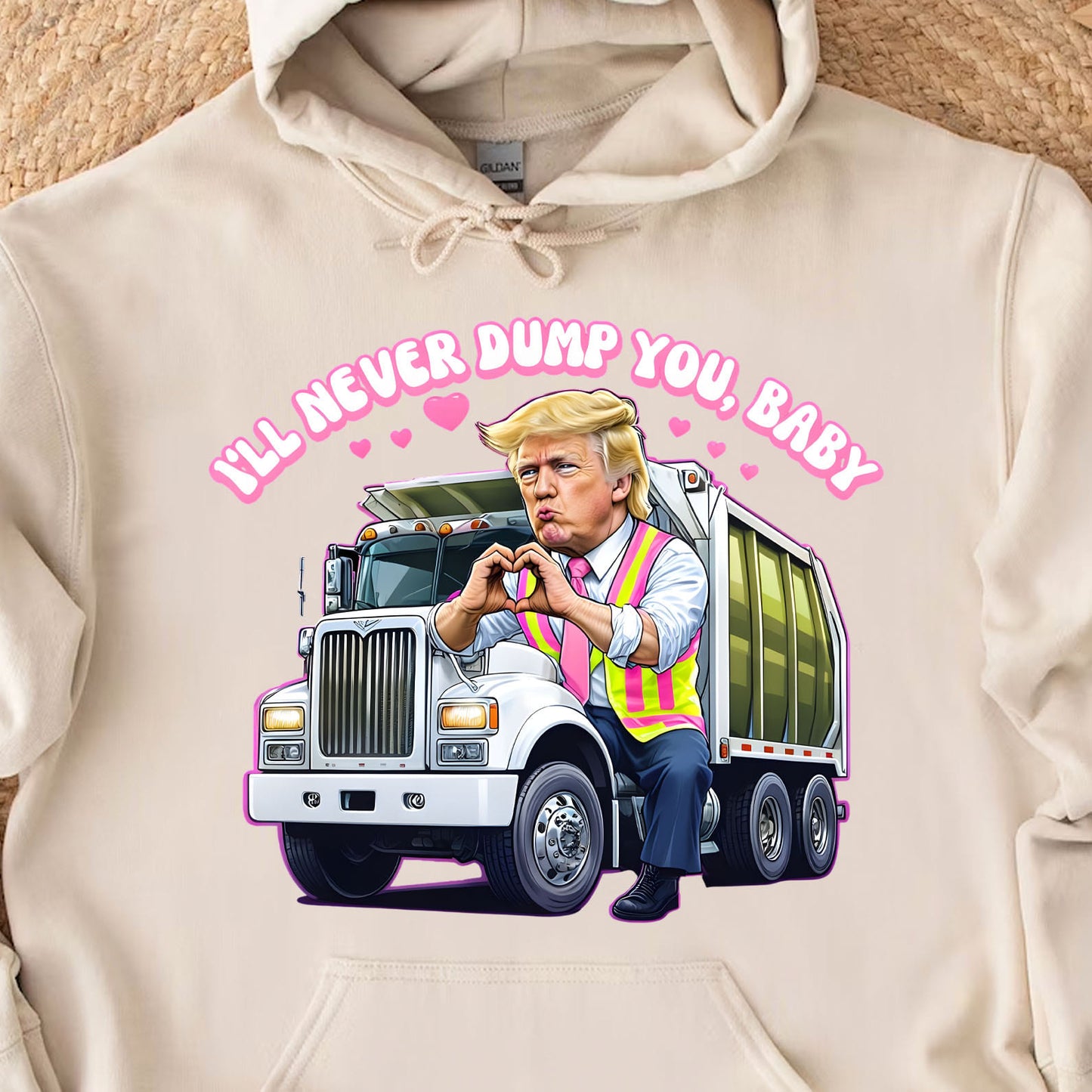 I'll Never Dump You Baby Shirt, Trump Valentines Trash Truck T-Shirt, Funny Trump Valentine's Day Sweatshirt Bright 681946 - GOP