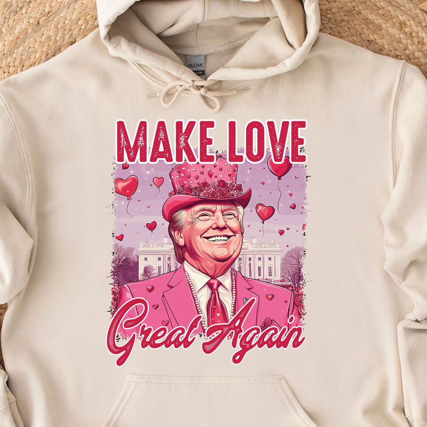 Make Love Great Again Shirt, Retro Valentines T-Shirt, Funny Trump Valentine's Day Sweatshirt Bright 681948 - GOP