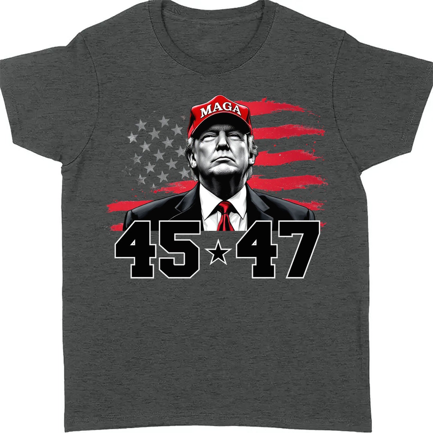 Trump MAGA 45 47 Shirt, President 47th Trump Shirt, Trump Patriotic Shirt, Republican Dark Shirt 681981 - GOP