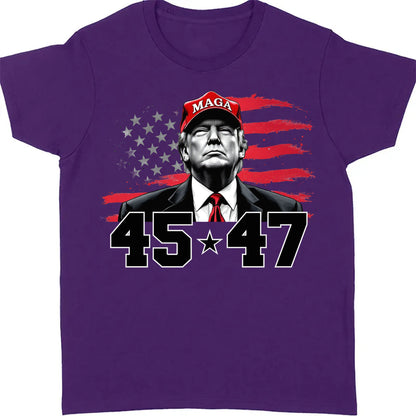 Trump MAGA 45 47 Shirt, President 47th Trump Shirt, Trump Patriotic Shirt, Republican Dark Shirt 681981 - GOP