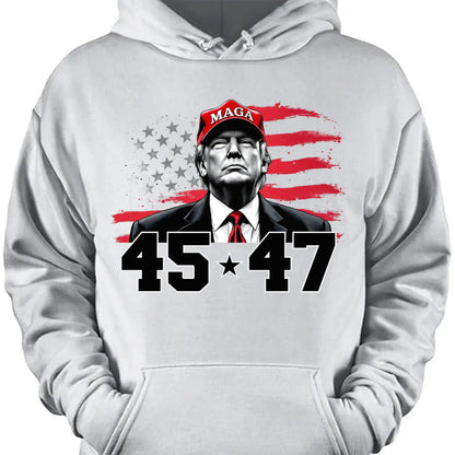 Trump MAGA 45 47 Shirt, President 47th Trump Shirt, Trump Patriotic Shirt, Republican Dark Shirt 681981 - GOP