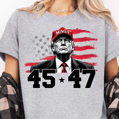 Trump MAGA 45 47 Shirt, President 47th Trump, Trump Patriotic Shirt, Republican Shirt Bright 681981 - GOP