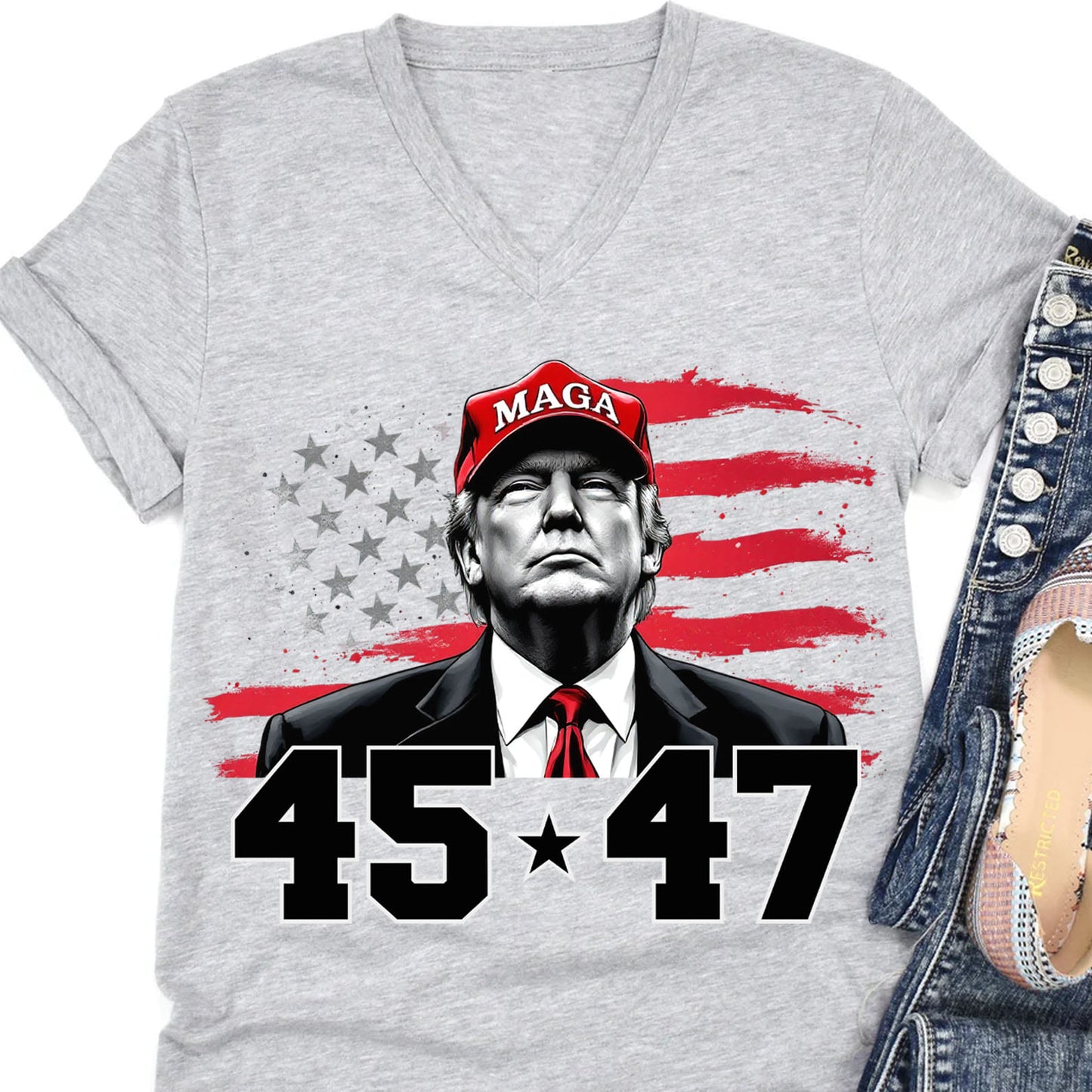 Trump MAGA 45 47 Shirt, President 47th Trump, Trump Patriotic Shirt, Republican Shirt Bright 681981 - GOP