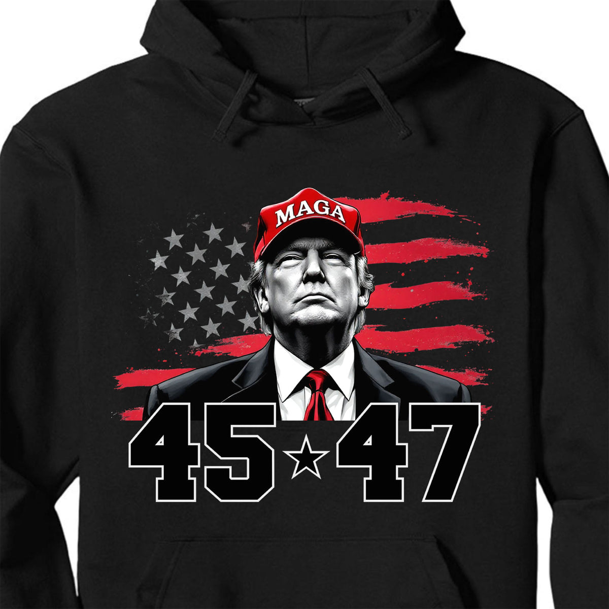 Trump MAGA 45 47 Shirt, President 47th Trump Shirt, Trump Patriotic Shirt, Republican Dark Shirt 681981 - GOP