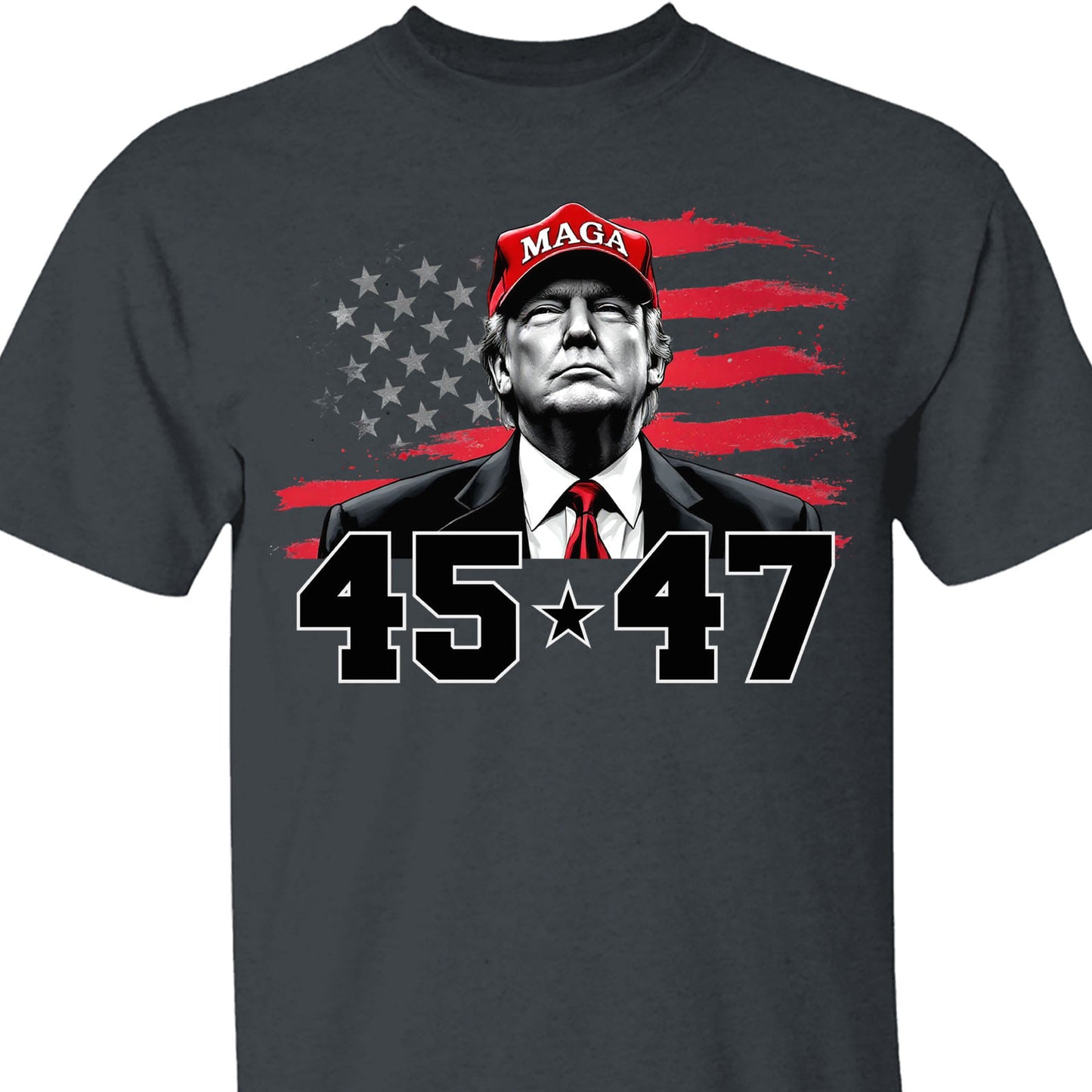 Trump MAGA 45 47 Shirt, President 47th Trump Shirt, Trump Patriotic Shirt, Republican Dark Shirt 681981 - GOP