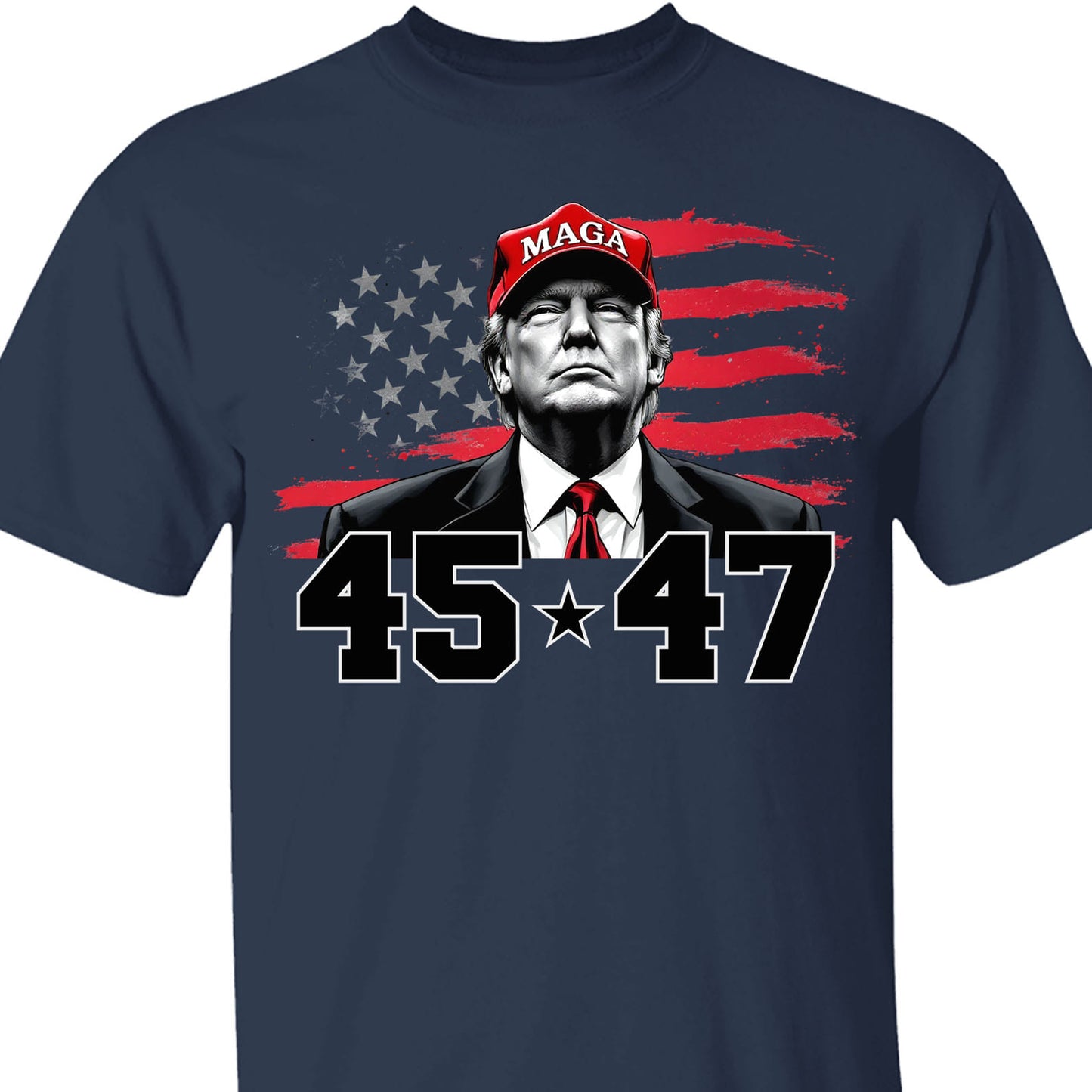 Trump MAGA 45 47 Shirt, President 47th Trump Shirt, Trump Patriotic Shirt, Republican Dark Shirt 681981 - GOP