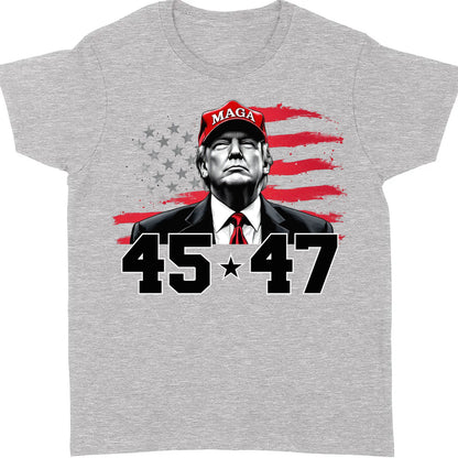 Trump MAGA 45 47 Shirt, President 47th Trump Shirt, Trump Patriotic Shirt, Republican Dark Shirt 681981 - GOP