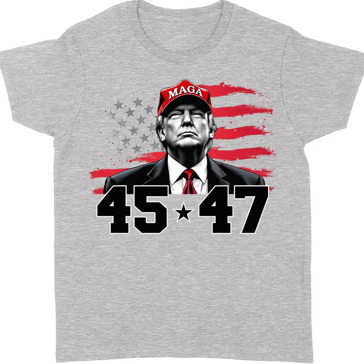 Trump MAGA 45 47 Shirt, President 47th Trump Shirt, Trump Patriotic Shirt, Republican Dark Shirt 681981 - GOP