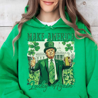 Make America Lucky Again, St Patricks Day Shirt, Funny Trump Shamrock Bright Shirt 681982