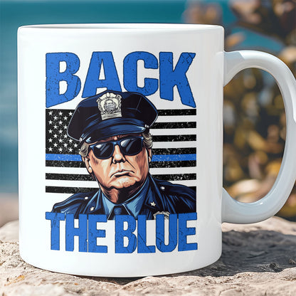 Trump Back The Blue Mug, Police For Trump Mug, Trump Cops Mug, Republicans White Mug  Accent Mug 681984 - GOP