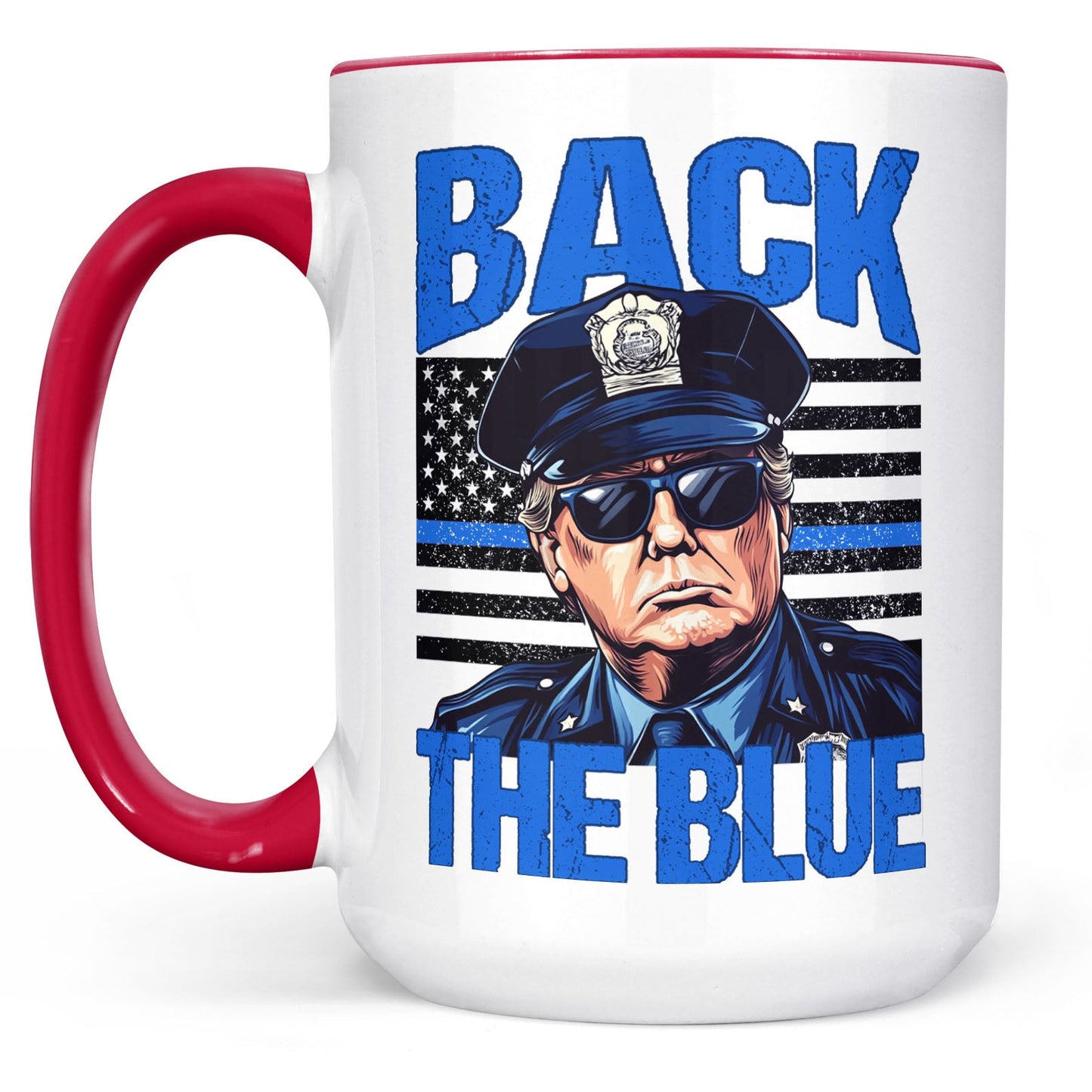 Trump Back The Blue Mug, Police For Trump Mug, Trump Cops Mug, Republicans White Mug  Accent Mug 681984 - GOP