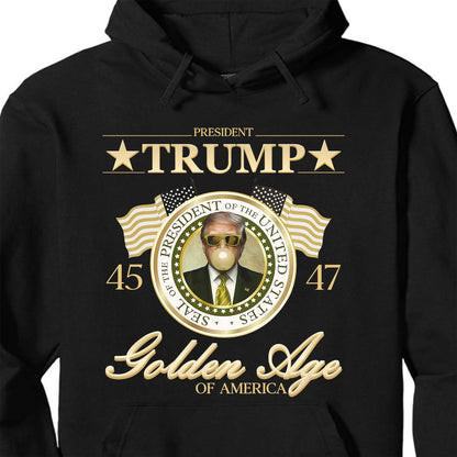 Trump Golden Age of America Shirt, President Trump Shirt, Funny Trump Bubble Gum MAGA Shirt, Republican Dark Shirt 681990 - GOP