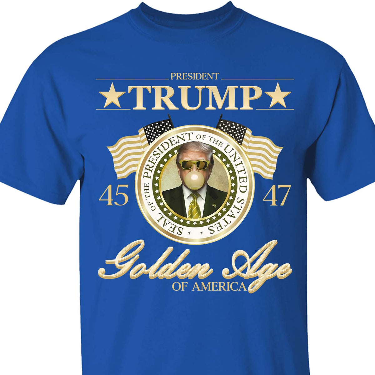 Trump Golden Age of America Shirt, President Trump Shirt, Funny Trump Bubble Gum MAGA Shirt, Republican Dark Shirt 681990 - GOP