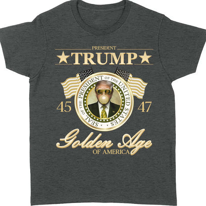 Trump Golden Age of America Shirt, President Trump Shirt, Funny Trump Bubble Gum MAGA Shirt, Republican Dark Shirt 681990 - GOP