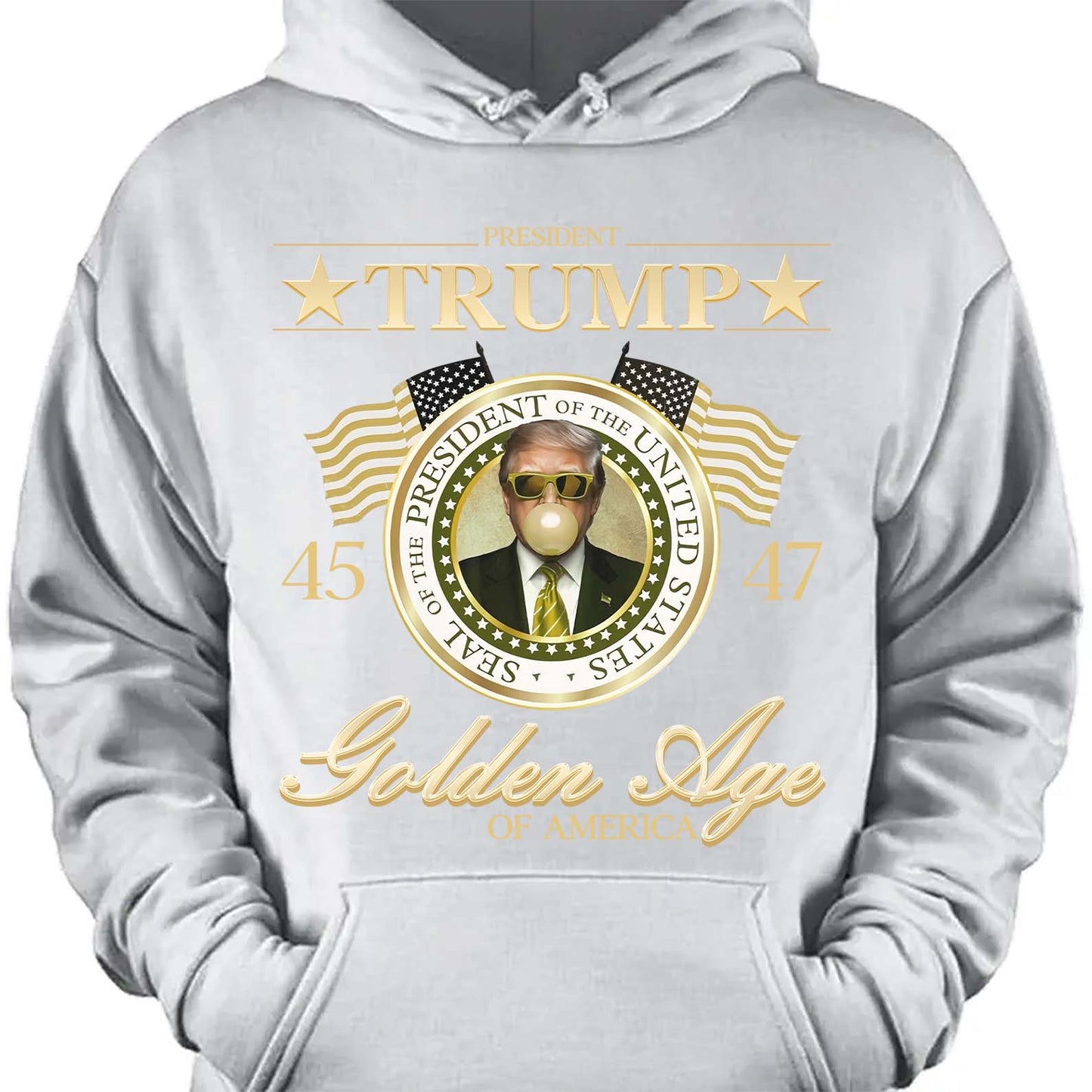 Trump Golden Age of America Shirt, President Trump Shirt, Funny Trump Bubble Gum MAGA Shirt, Republican Dark Shirt 681990 - GOP