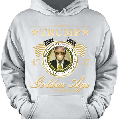 Trump Golden Age of America Shirt, President Trump Shirt, Funny Trump Bubble Gum MAGA Shirt, Republican Dark Shirt 681990 - GOP