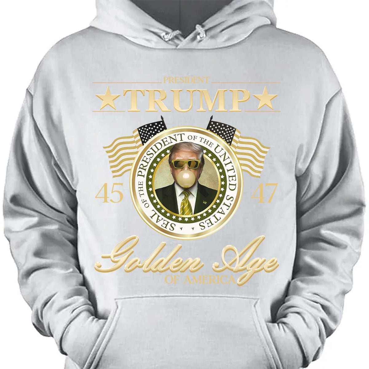 Trump Golden Age of America Shirt, President Trump Shirt, Funny Trump Bubble Gum MAGA Shirt, Republican Dark Shirt 681990 - GOP