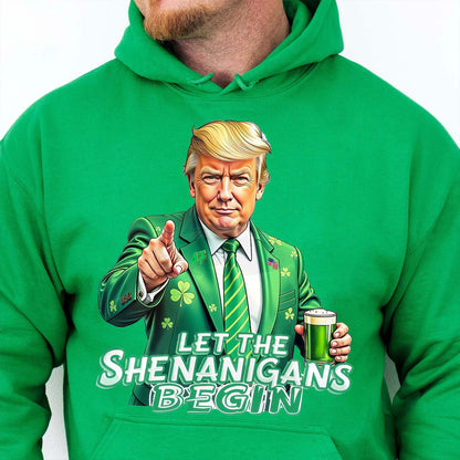 Let The Shenanigans Begin Shirt, Trump St Patrick's Day Shirt, Funny St Patricks Day Shirt, Irish Dark Shirt 681991 - GOP