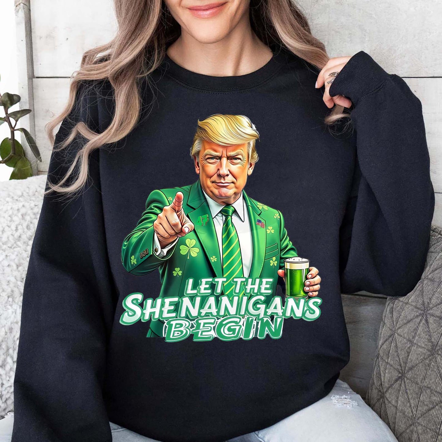 Let The Shenanigans Begin Shirt, Trump St Patrick's Day Shirt, Funny St Patricks Day Shirt, Irish Dark Shirt 681991 - GOP
