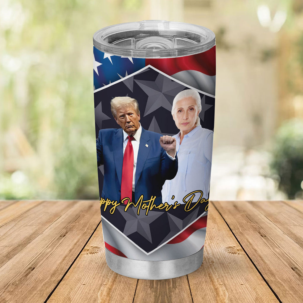 My Mom Stand With Trump Custom Photo Curved Tumbler, Personalized Tumbler 20oz, Mother's Day Gift For Mom, Gift For Wife 682000 - GOP