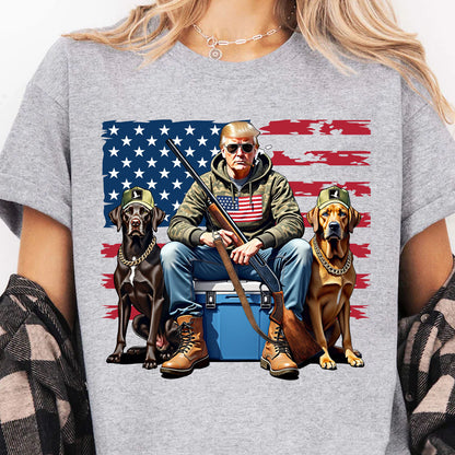 Trump Hunting Flag Shirt, Trump American Flag Shirt, Funny President Hunting Bright Shirt 682005 - GOP