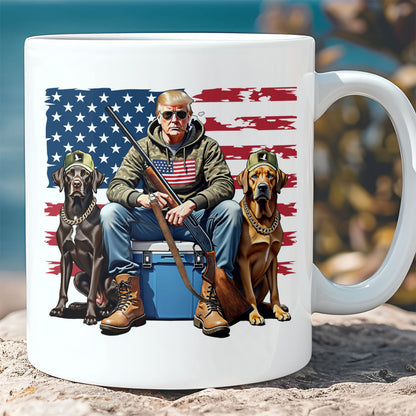 Trump Hunting Mug, Trump American Flag Mug, Funny President Hunting Mug, Trump White Mug  Accent Mug 682005 - GOP