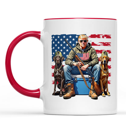 Trump Hunting Mug, Trump American Flag Mug, Funny President Hunting Mug, Trump White Mug  Accent Mug 682005 - GOP