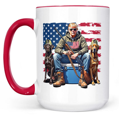Trump Hunting Mug, Trump American Flag Mug, Funny President Hunting Mug, Trump White Mug  Accent Mug 682005 - GOP