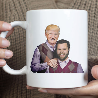 Trump Vance Brothers Mug, Funny Parody Trump J.D.Vance Bros Mug, Trump 47th President White Mug  Accent Mug 682006 - GOP