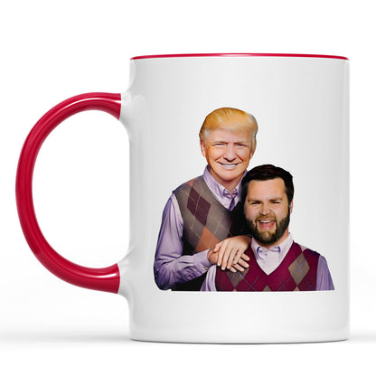 Trump Vance Brothers Mug, Funny Parody Trump J.D.Vance Bros Mug, Trump 47th President White Mug  Accent Mug 682006 - GOP