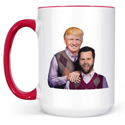 Trump Vance Brothers Mug, Funny Parody Trump J.D.Vance Bros Mug, Trump 47th President White Mug  Accent Mug 682006 - GOP