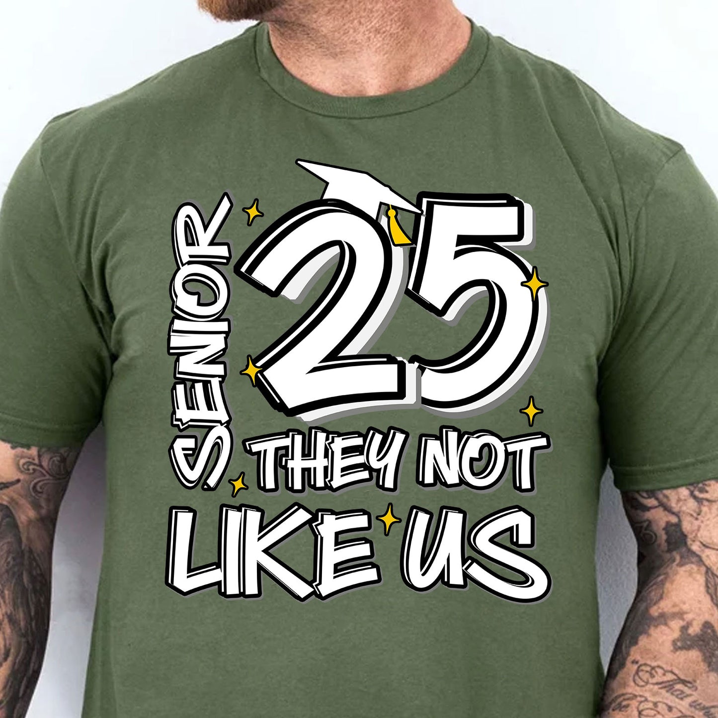 Senior 25, They Not Like Us, Graduation Dark Shirt Design, Class Of 2025, Graduation 2025 682026