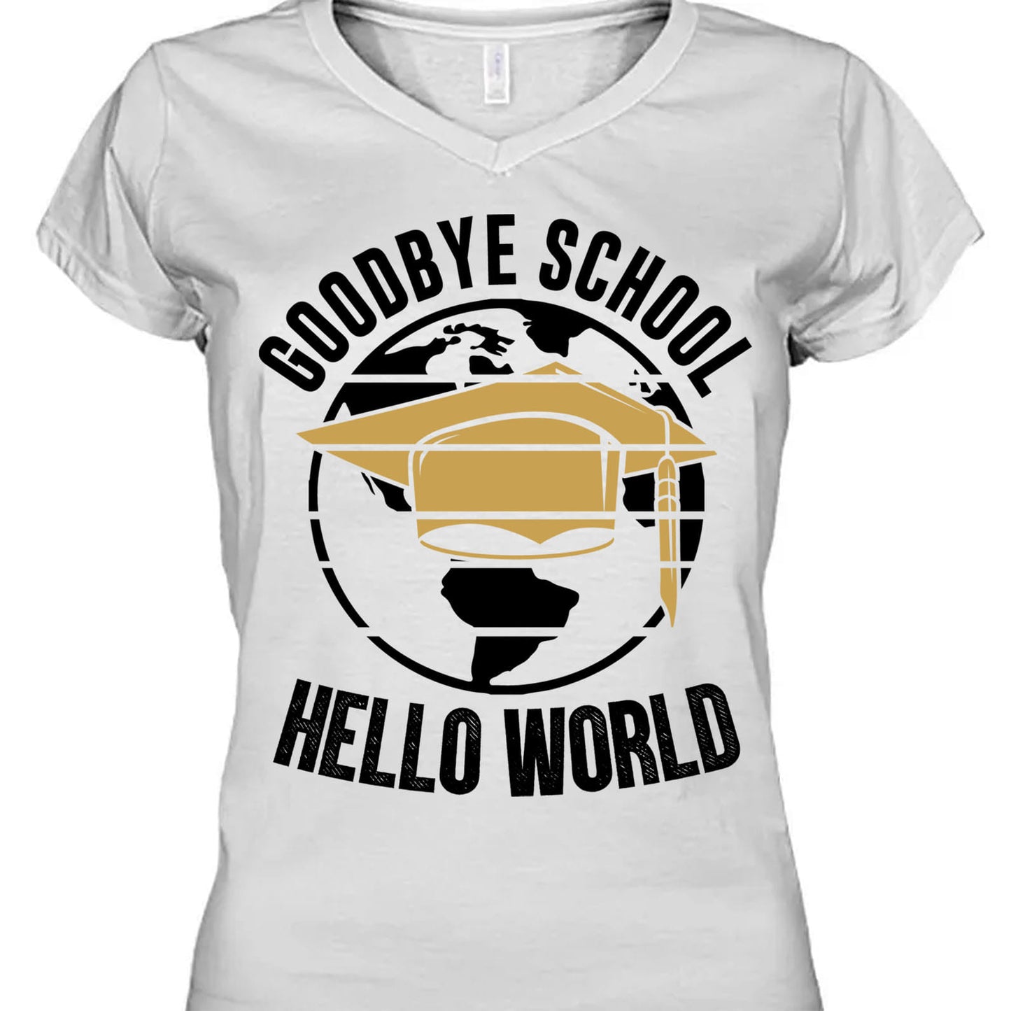 Goodbye School Hello World, Graduation Bright Shirt Design, Class Of 2025, Graduation 2025 682028