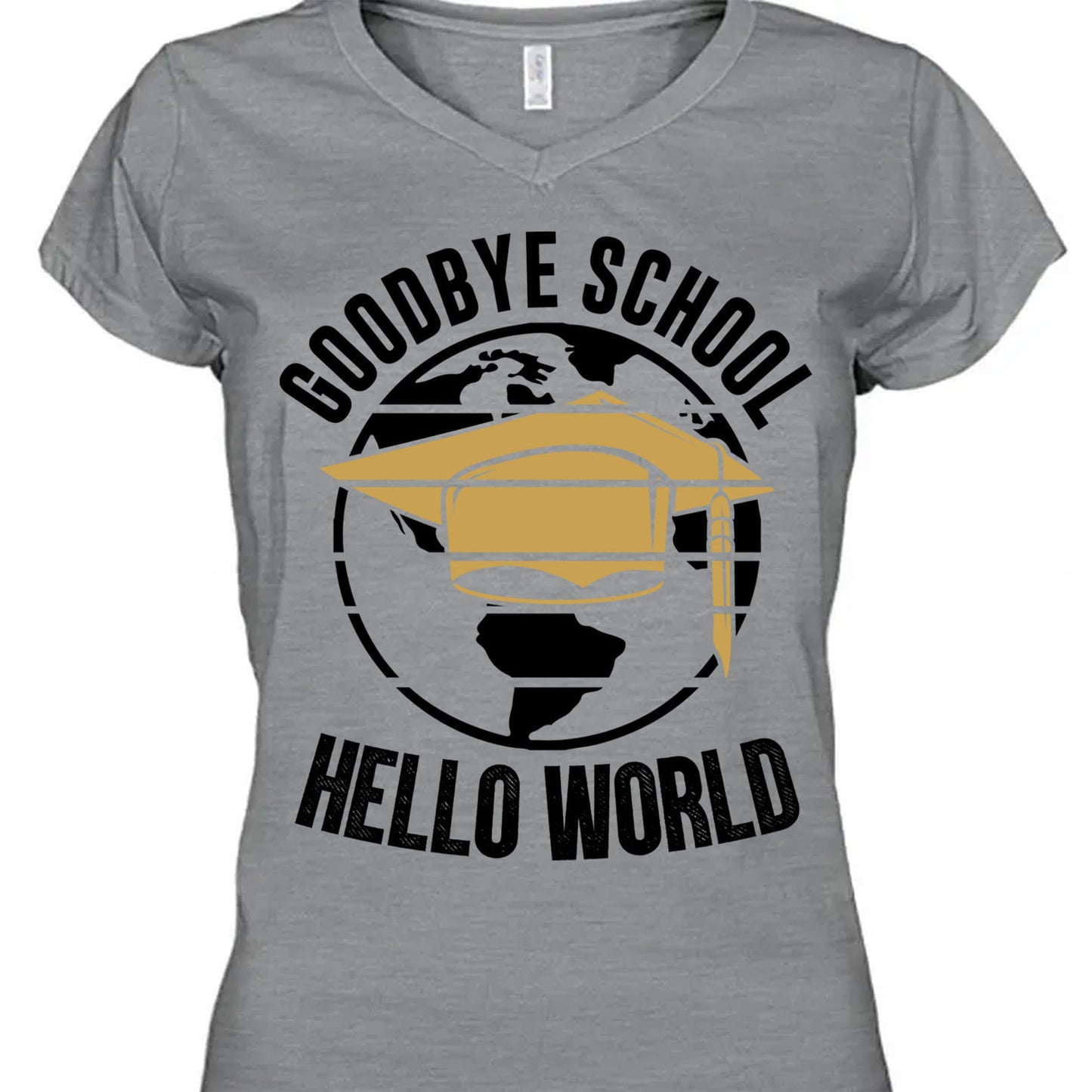 Goodbye School Hello World, Graduation Bright Shirt Design, Class Of 2025, Graduation 2025 682028