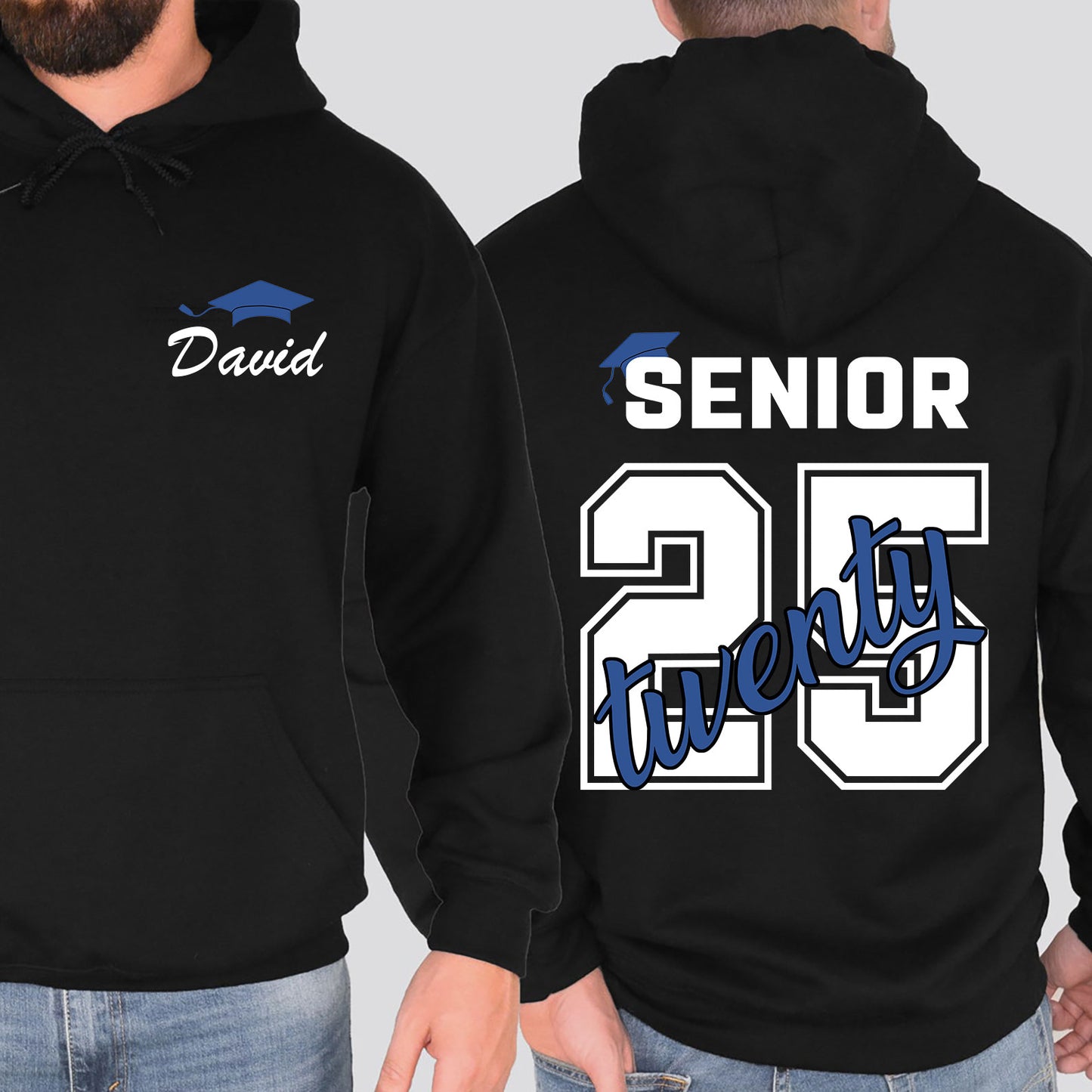 Custom Senior 2025 Shirt, Custom Name Graduation Gift, Senior Gift Graduation, Graduation 2025 Front & Back Shirt Dark 682029