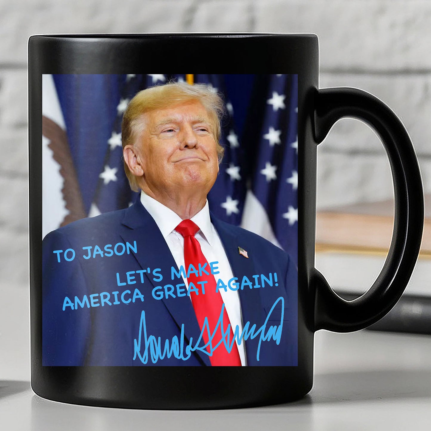 President Donald Trump Official Portrait 2025 | President Donald Trump Autographed Mug | Donald Trump Homage Mug | Donald Trump Fan Black Mug 682036 - GOP