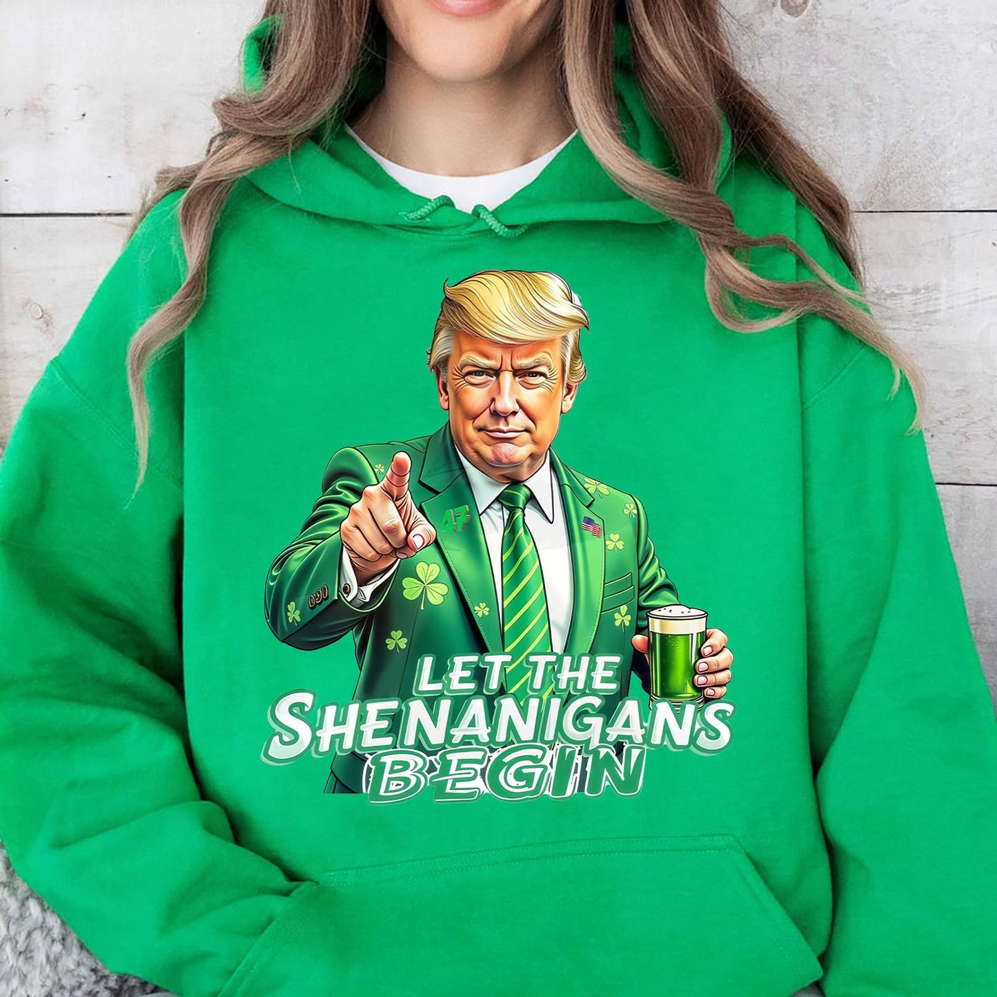 Let The Shenanigans Begin Shirt, Trump St Patricks Sweatshirt, Funny Trump St Patrick Day Bright Shirt 682050 - GOP
