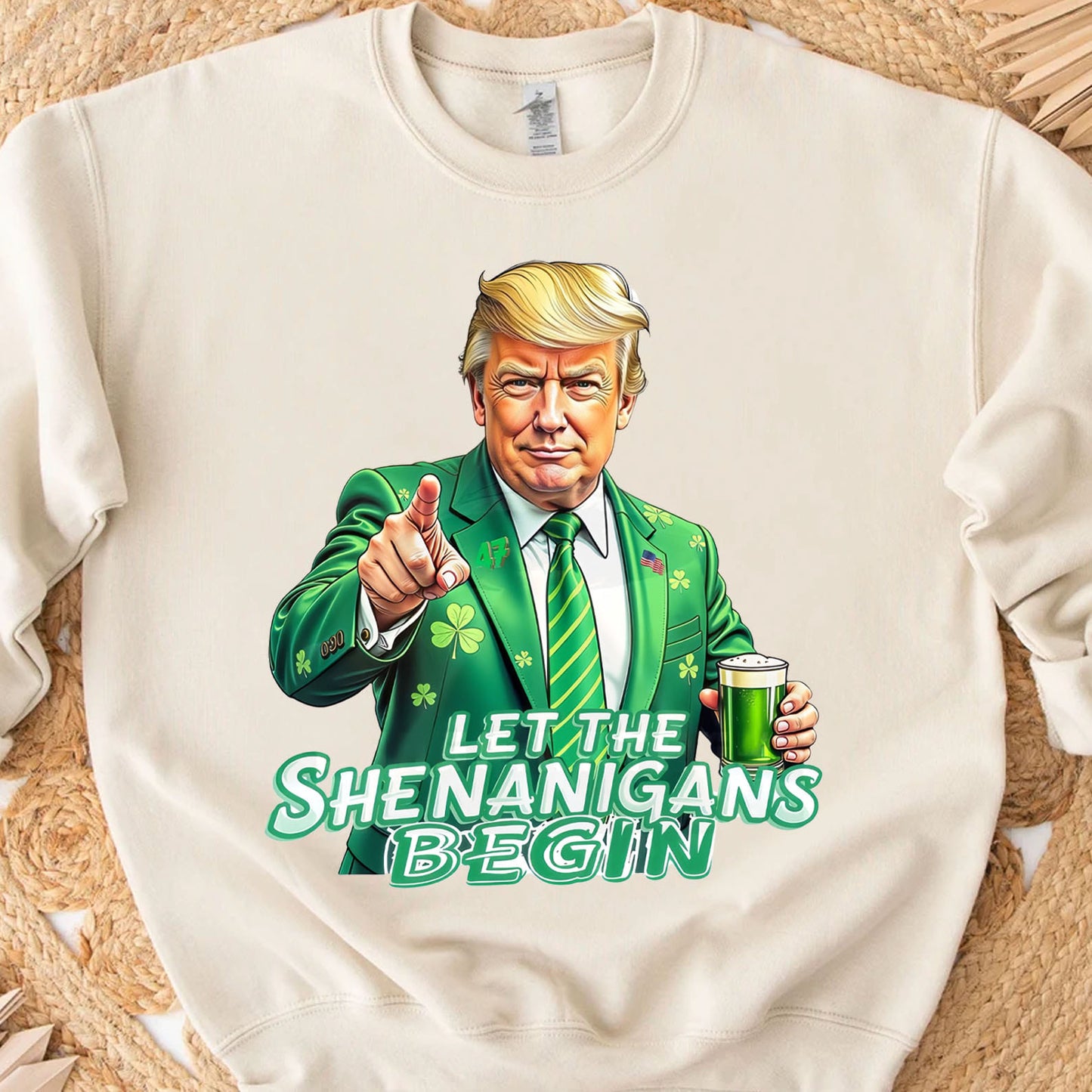 Let The Shenanigans Begin Shirt, Trump St Patricks Sweatshirt, Funny Trump St Patrick Day Bright Shirt 682050 - GOP